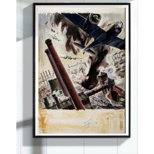 Hudson bombers attack Charles Thule German WW2 propaganda Vintage Decorative Poster DIY Wall Canvas Stickers Posters Home Decor