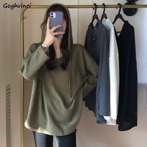 Hoodies Women Hooded Solid All-match Thin Spring Autumn Chic Vintage Korean Style Harajuku Simple Retro Casual Loose Ins Hoodie
