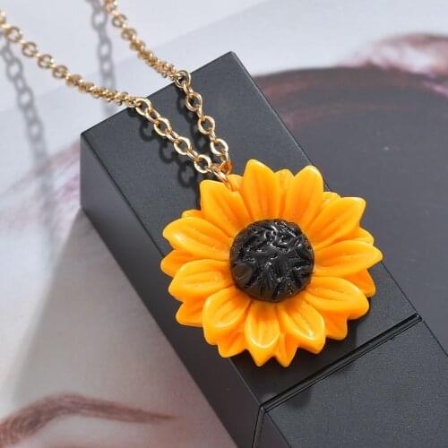 2019 Drop Necklaces Charm Sunflower Pendant Chain Jewelry For Women Simple Pearls Princess Girl Bride Bridesmaid Choker Necklace