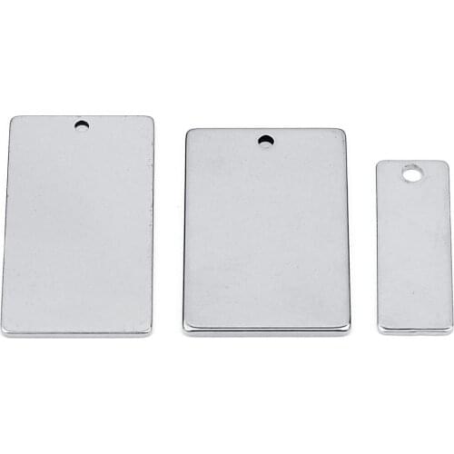 10pcs/lot Square Stainless Steel Charms Pendant Connector For Bracelet Blank Stamping DIY Necklace Jewelry Making Wholesale