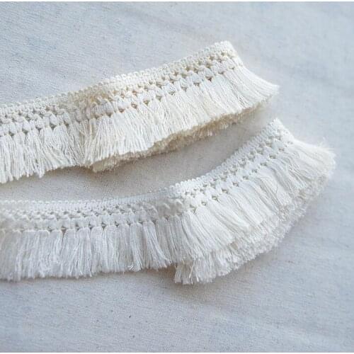 2 Meters 3.5cm Polyester Cotton Fringe Lace DIY Decoration Material Cord Lace Fabric Tassel LACE Trim