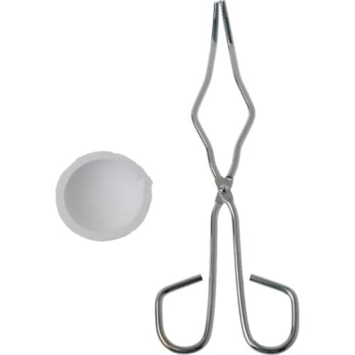 2Pcs Jewelry Mini Melt Quartz Ceramic Crucible Bowls for Melting Casting Gold Silver Copper With Stainless Steel Tongs