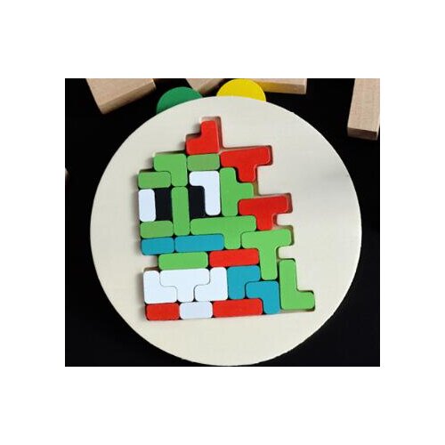 2018 New IQ Wooden Cartoon Jigsaw Puzzle Mind Early Educational Wood Board Game for Children