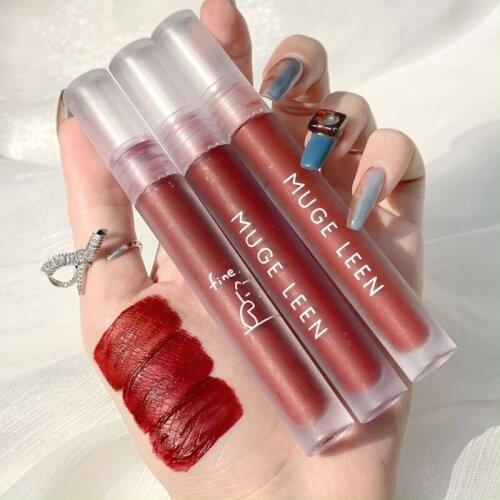 3pcs Soft Matte Velvet Lip Glaze Set Waterproof Long Lasting Makeup Lip Gloss Kit Red Non-drying Lip Tint Cosmetic TSLM1