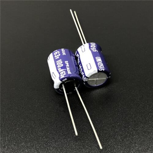5Pcs/50Pcs 100uF 63V SPRAGUE 515D Series 10x12.5mm 63V100uF High quality Audio Capacitor Aluminum Electrolytic Capacitor