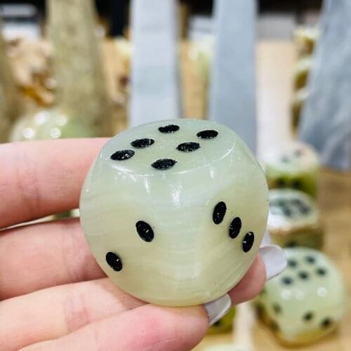 6 Sided Afghanistan jade Dice Cubes Game Or Decor