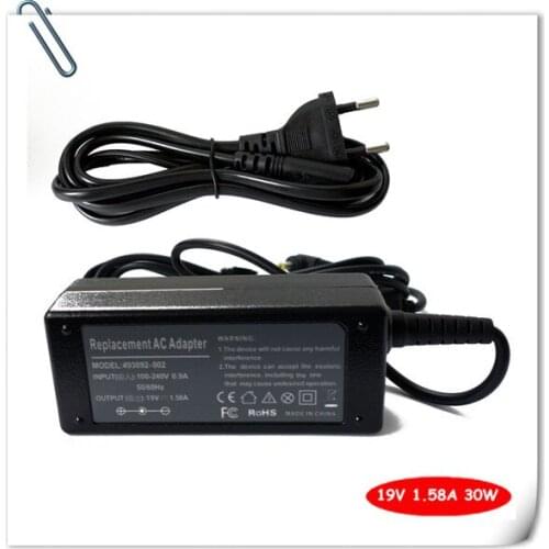 Laptop AC Adapter for HP 19V 1.58A 493092-002 496813-001 HP-A0301R3 PPPNSW23579 NSW23579 Battery Charger Power Supply Cord