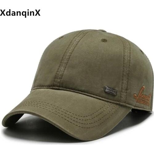 XdanqinX adult mens baseball cap cotton sports caps for men snapback cap adjustable size casual brand cap male bone fishing cap