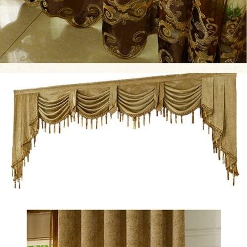 BIgmUm 1PCS European Luxury Valances For Living Room Kitchen Waterfall Modern Curtains Swag Valances Window Treatments Cenefas