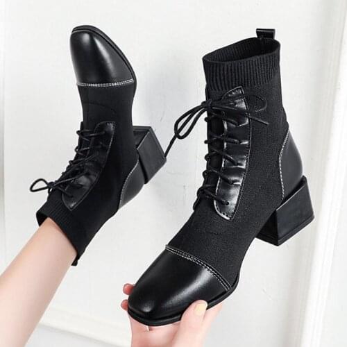 Short boots Women shoes ladies Fashion new2021 Womens comfortable shoes ankle autumn Winter vintage chunky heels Booties
