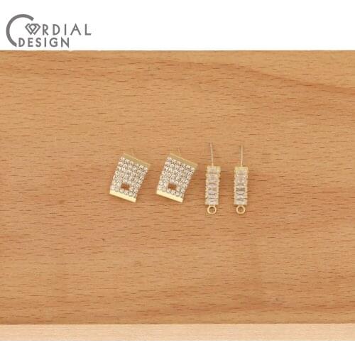Cordial Design 50Pcs Jewelry Accessories/CZ Earrings Stud/Hand Made/Jewelry Findings & Components/Claw Chain/DIY Earrings Making