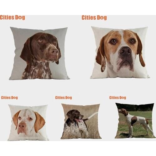Boeing dog Decorative Cushion cover Pillows coussin Animal Pointer dogs linen decoration Car sofa throw Pillow cover almofada