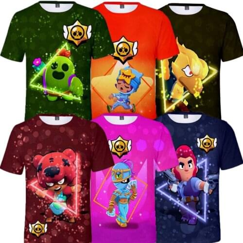 Leon Childrens Wear Kids T-shirt Shooting Game 3d Shirt Browlers Boys Girls Harajuku Short Sleeve Tops Tshirt Teen Clothes