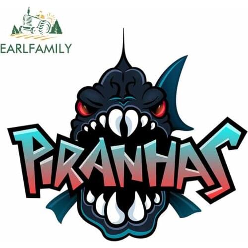 EARLFAMILY 13cm x 11.7cm for Piranhas Cartoon Car Stickers Windows Fine Decal Body for Windows Trunk Bumper Helmet Decoration