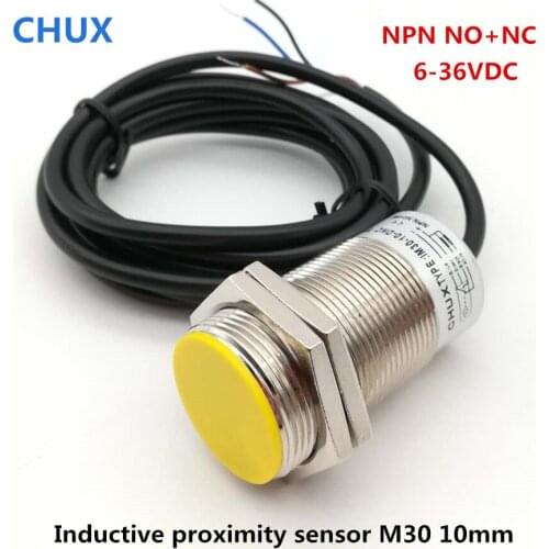 Inductive Proximity Sensors M30 NO+NC NPN 4wires 6-36vdc Flush Mounting 3d Printer Proximity Switch 10mm Sensing Distance