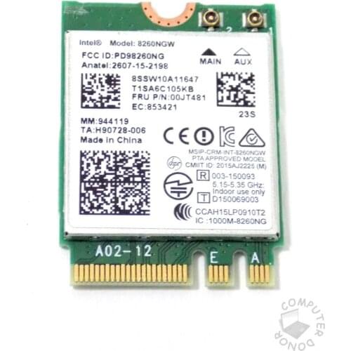 Card for lenovo 00jt481 intel 8260NGW Dual Band Wireless-AC 8260 NGFF 802.11ac Wifi 867Mbps 2.4G/5GHz Bluetooth 4.2