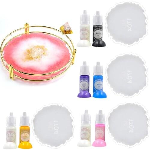 Epoxy UV Resin Dye Liquid Transparent Colorant Pigment Coaster Mold For Jewelry