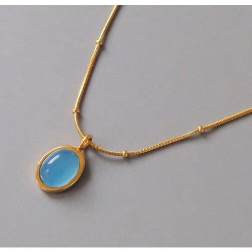 Fashion Female Oval Pendants dropshipping Gold Simple Short Clavicle Necklace Jewelry For Women Wholesale