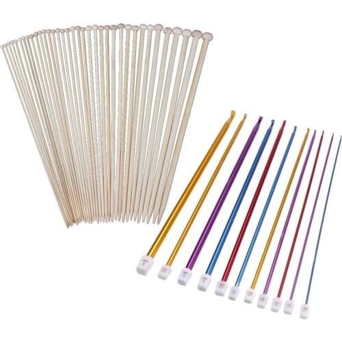2Set Multicolour Aluminum TUNISIAN AFGHAN Crochet Hook Knit Needles Set 2-8Mm & 2.0Mm-10.0Mm