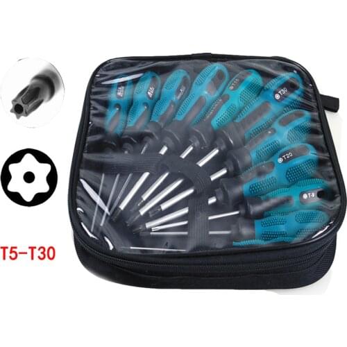 11Pcs Insulated Screwdriver Set Magnetic Torx Hexagonal Star Screwdriver Bit Precision Household Repair Hand Tool with bag