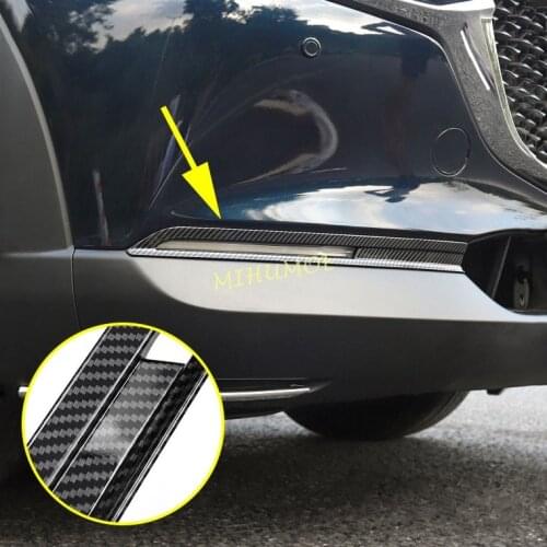 Carbon Fiber Car Front Fog Light Cover Lamps Trims For Mazda CX30 CX-30 DM 2020-2021