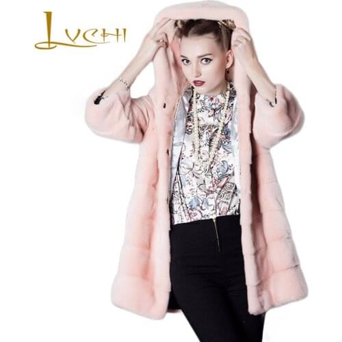 LVCHI New style ladies' fashion mink coats,Genuine Leather,Mink Fur,Mandarin Collar,Mink fur coat from natural fur,Free shipping
