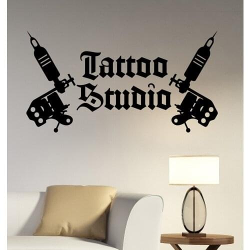 New Vinyl Wall Stickers Living Room Decor Adesivo De Parede RemovableTattoo Machines Wall Decals Tattoo Salon Decoration ZB155