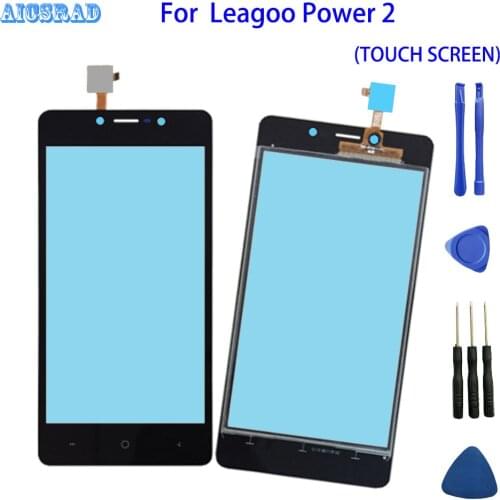 Front glass Sensor power2 Touch Screen For Leagoo Power 2 Touch Screen Digitizer Glass Replacement no lcd +tools