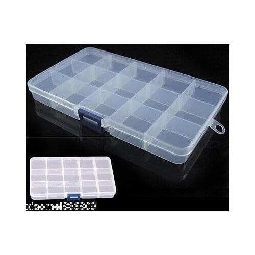 Plastic 15 Slots Jewelry Adjustable Tool Box Case Craft Organizer Storage Beads