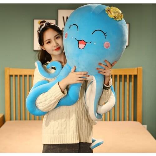 100cm Big Size Lovely Octopus Plush Toy Stuffed Ocean Animal Creative Pillow Doll Toys for Kids Girls Birthday Gift Home Decor