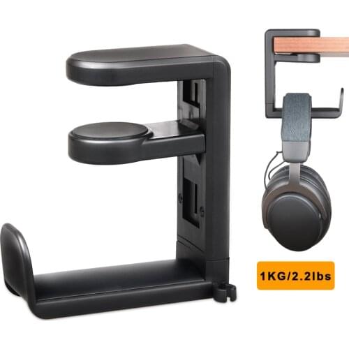 PC Gaming Headphone Hook Holder Hanger Mount Headset Stand With Adjustable & Rotating Arm Clamp Desk Mount Universal Bag Bracket
