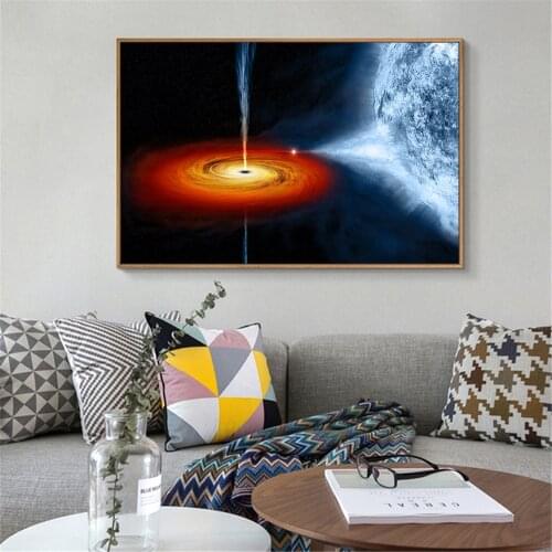Black Hole Posters Universe Art Canvas Painting Print Nebula Galaxy Wall Pictures for Living Room Home Decoratio Maison