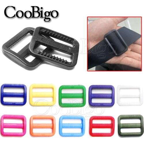 10pcs Tri-Glides Slider Adjustable Buckle 25mm Colorful Plastic For Camping Backpack Strap Webbing Luggage Bag Accessories