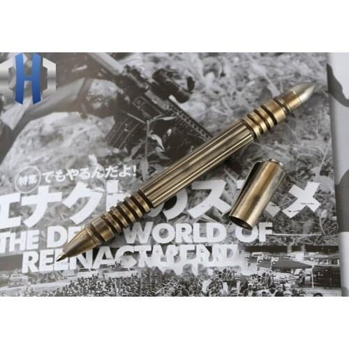 Brass Stainless Steel Striking Head Threaded Tactical Pen Self-defense Tool Portable EDC Equipment G2 Refill Signature Pen