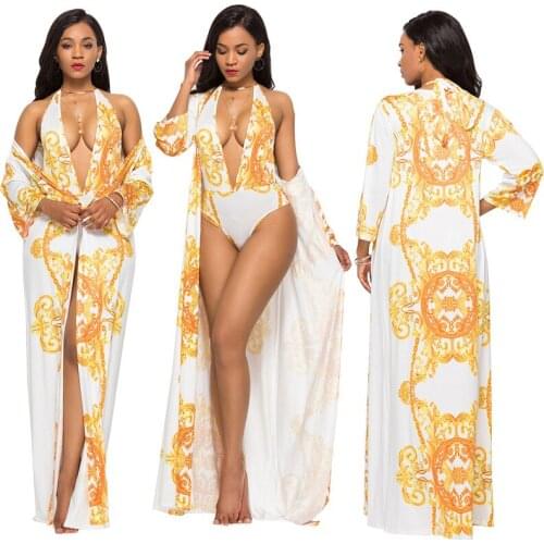 Sexy printed cape bikini split suit swimsuit women 2 pieces fashion swimsuit sexy bikini micro Street Style WOMEN Print