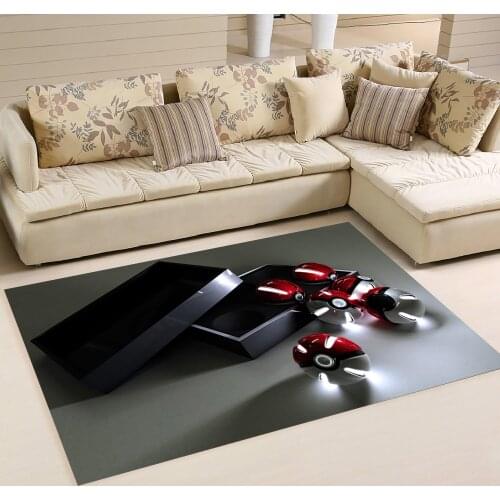Grey Carpet, Pokemons 3 Pattern Carpet, Awesome Rug, Corridor Carpet, 3d Print Carpet, Kids Room Rugs,Arts Rug