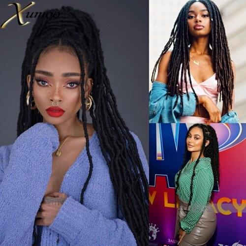 XUMOO Synthetic Braided Wig Full Machine Made Long Heat Resistant Fiber Glueless Black Cosplay Daily Braided Wig For Balck Women