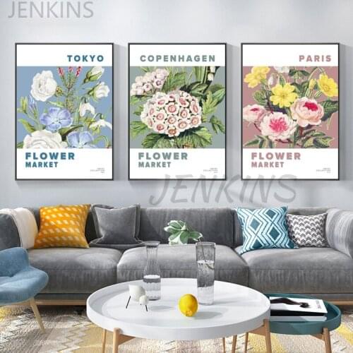 Scandinavian Print for Dormitory Design Flower of City Decor Picture Canvas Painting Abstract Modern Wall Art Poster Home Decor