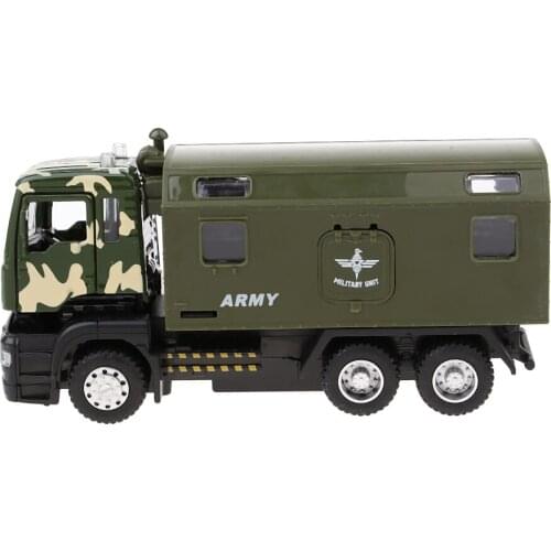 Alloy Diecast Simulation Pull Back Army Fire Car Kids Toy with Light & Sound