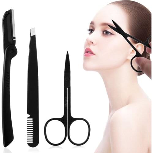 Steel Nose Hair Eyebrow clipper Curved Pedicure Hair Remove Tools Makeup Scissors Eyebrow Tweezer Eyelash Cutter
