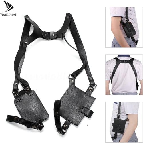 Portable Men Genuin Leather Anti-Theft Hidden Underarm Bag Holster Phone Case Card Wallet Pocket Key Purse Travel Accessories