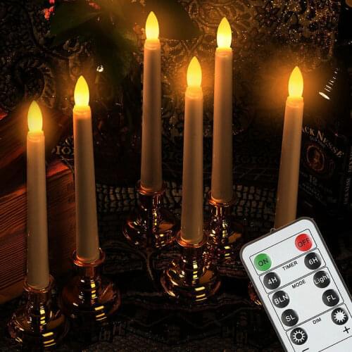 120pcs/lot Remote controlled LED Taper Battery Operated CandleStick Light w/Timer Wedding Christmas Home Bar party Decor-Amber