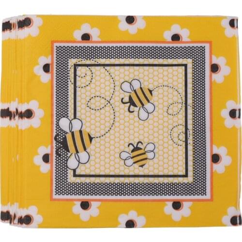 Pack of 20pcs Disposable Paper Honeybee Napkins Birthday Party Tableware Christening Decoration