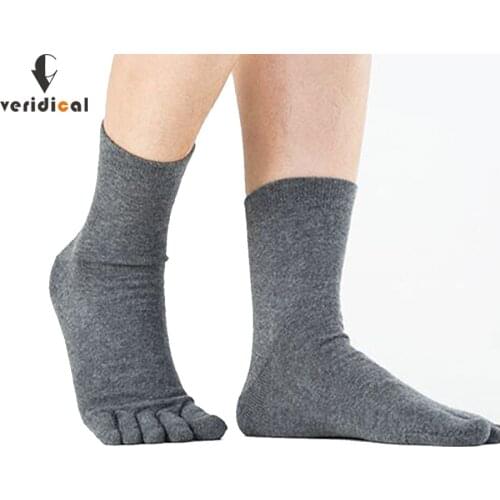 Veridical 6 Pairs/Lot Mens Cotton Toe Socks Solid Business Work Party Dress Five Finger Socks Good Quality Hot Sale Man Socks