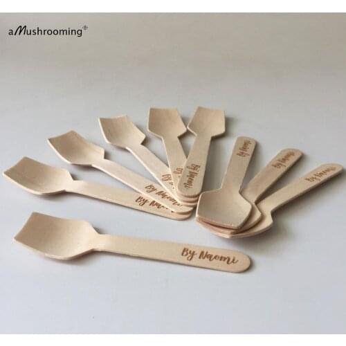 Paddle Wooden Spoons for Spice Kitchen Accessories Customized Handmade by Names Great Quality Eco-friendly 100 pcs Wholesale