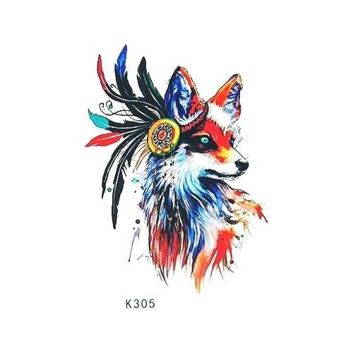 Waterproof Temporary Tattoo Sticker watercolor fox tatto stickers flash tatoo fake tattoos for child girl women
