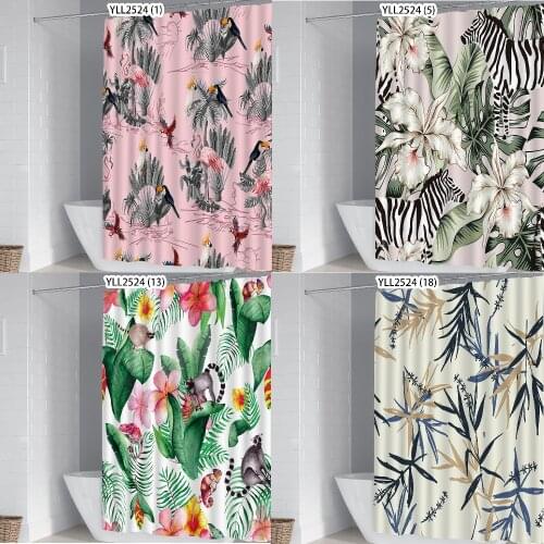 Flower leaf animal zebra curtains for bath shower Curtain for bathroom Curtains in the bathroom For bathroom Bathroom curtains