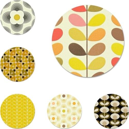 Multi Stem Orla Kiely Folio Icons Pins Badge Decoration Brooches Metal Badges For Backpack Decoration 58mm