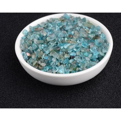 100g Natural Small Size Blue Apatite Polished Stones Crystal Gravel Natural Gemstone Specimen Decoration Natural Quartz Crystals