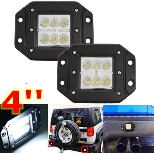 2pcs 18w Led Work Light Flush Mount Driving Light Offroad Super Lighting Flood Spot Beam Truck Auto SUV ATV UTV UAZ Car styling